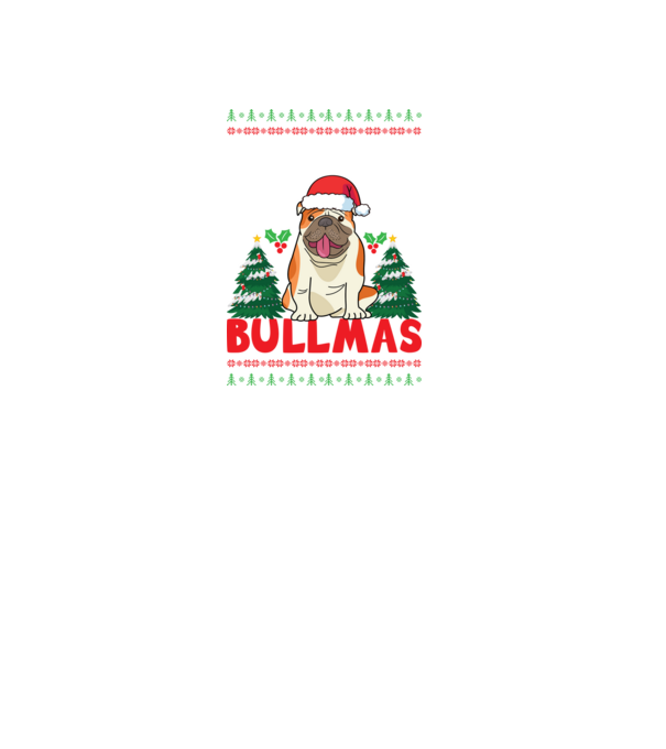 Merry bullmas ugly sweater model negru pe tricou