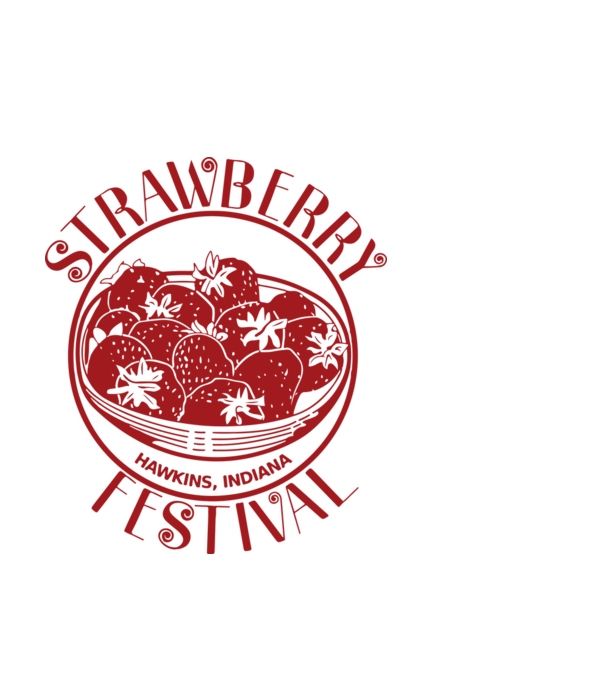 strawberry festival stranger things model alb pe tricou