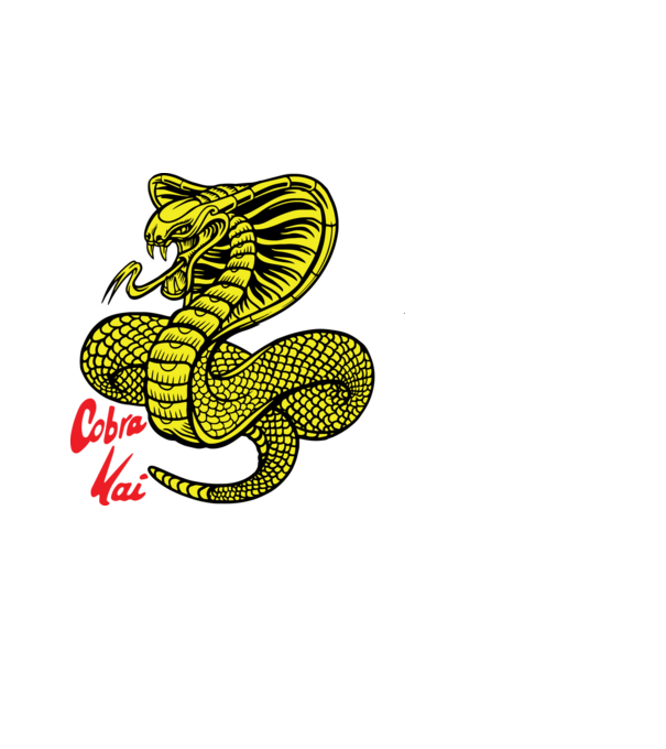 cobra kai logo color model alb pe tricou