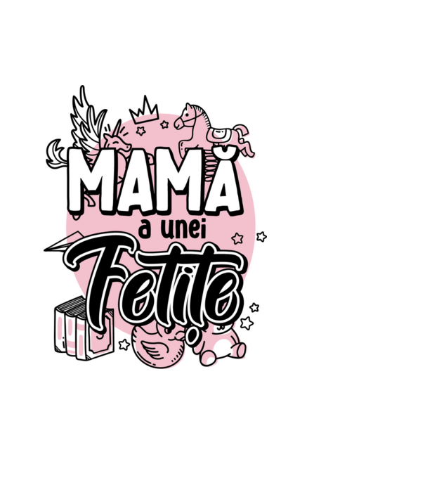 Mamă a unei fetițe model albastru deschis pe tricou
