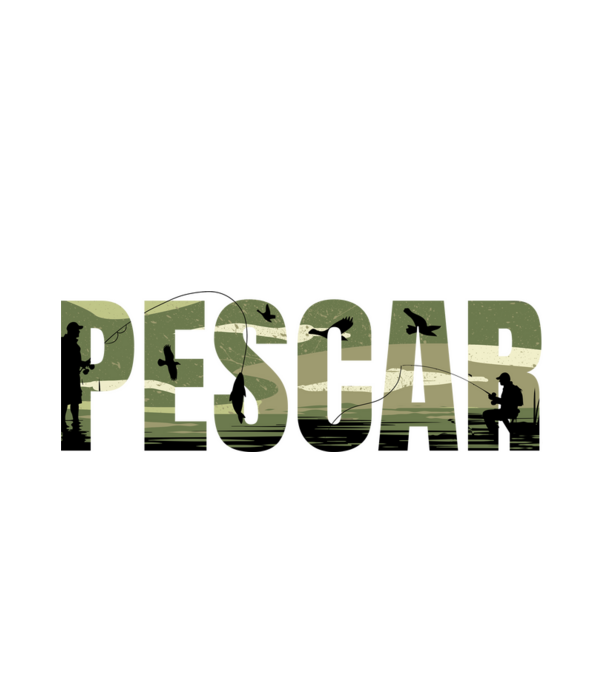 PESCAR model alb pe tricou