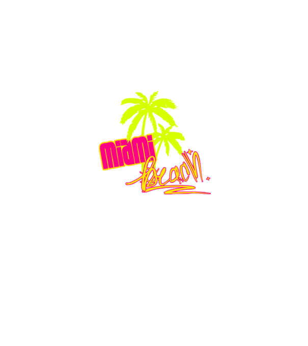Miami beach model mov pe tricou