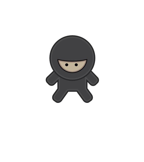 ninja model alb pe tricou