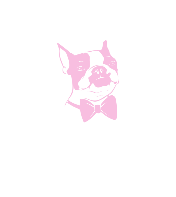 Boston Terrier model alb pe tricou