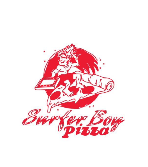 surfer boy pizza stranger things model alb pe tricou