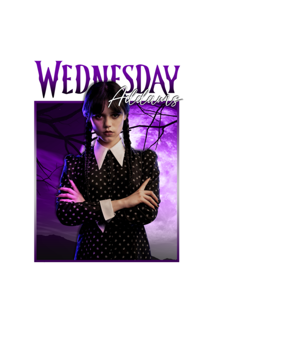 Wednesday Addams model negru pe tricou