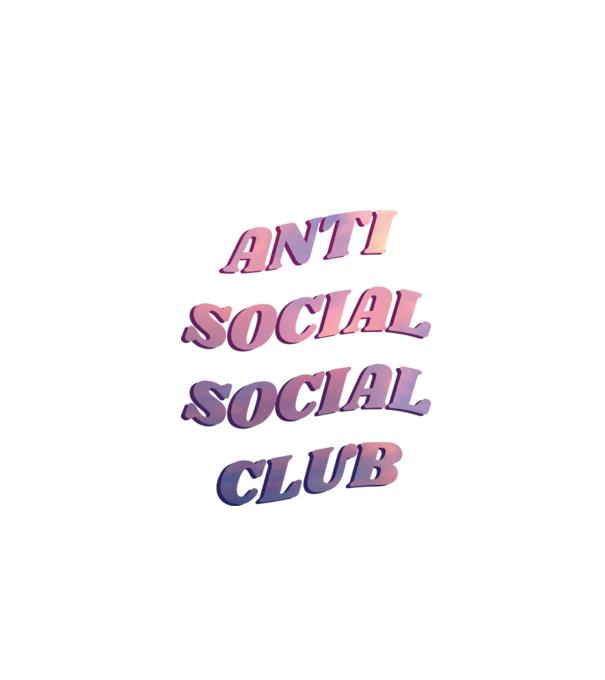 Anti social social club pink model negru pe tricou