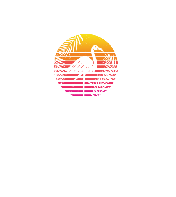 Retro flamingo sunset model negru pe tricou