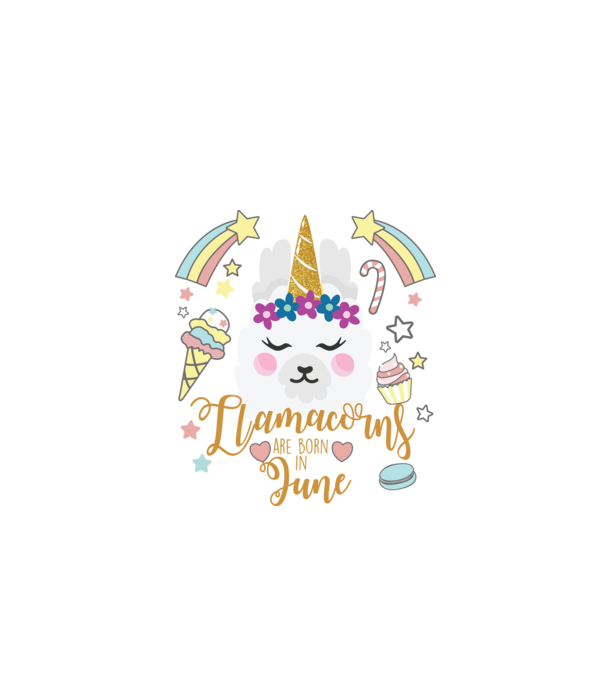 Llamacorns are born in June model alb pe tricou
