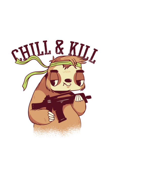 chill and kill model alb pe tricou