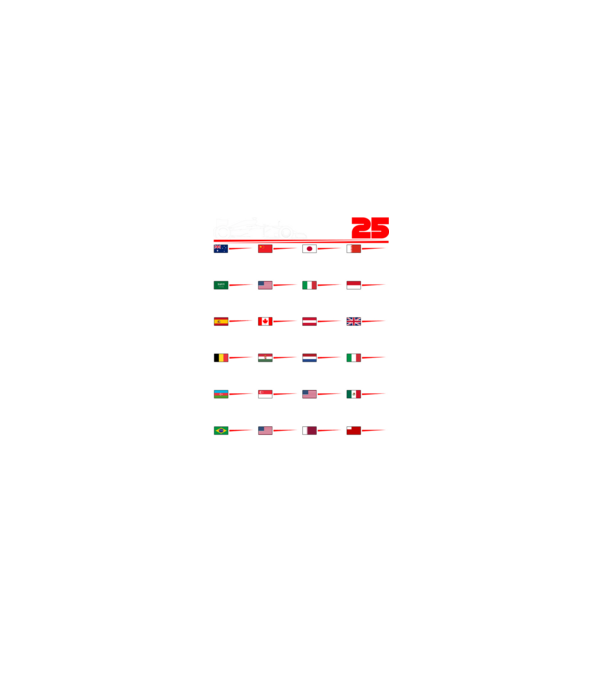 F1 calendar 2025 negru model negru pe tricou