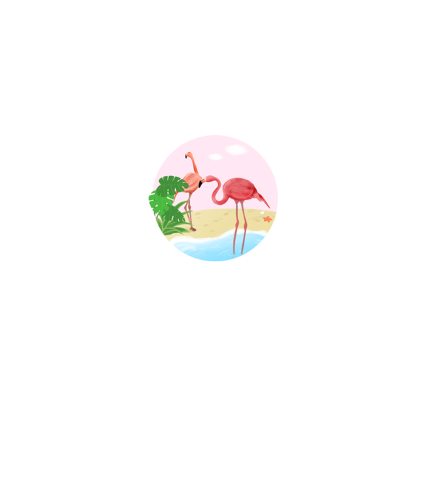 Flamingo model alb pe tricou