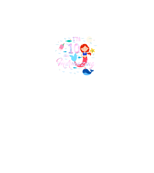 Mermazing Birthday 10 model negru pe tricou