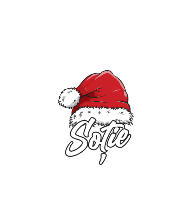 soție Santa Hat model negru pe tricou