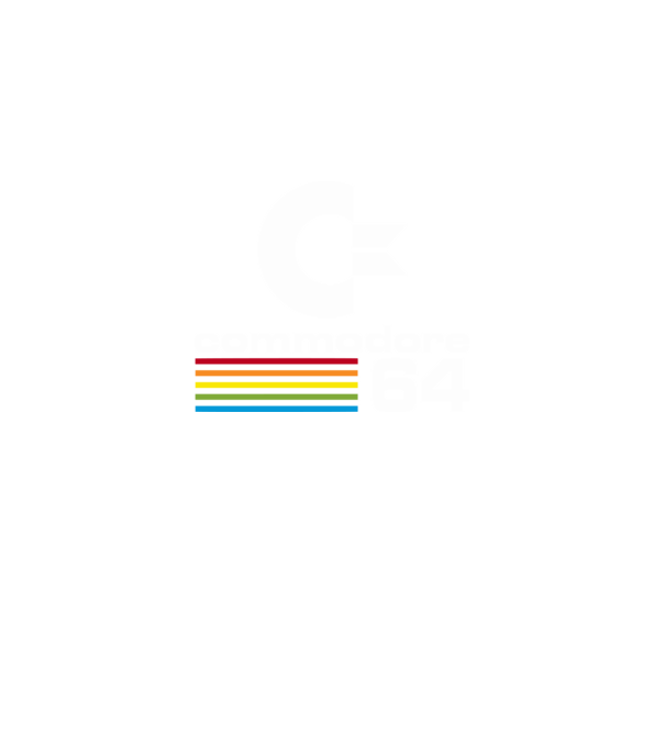 Commodore 64 logo on black model negru pe tricou