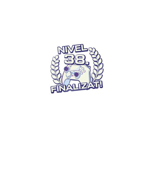 Nivel 38 finalizat! model negru pe tricou