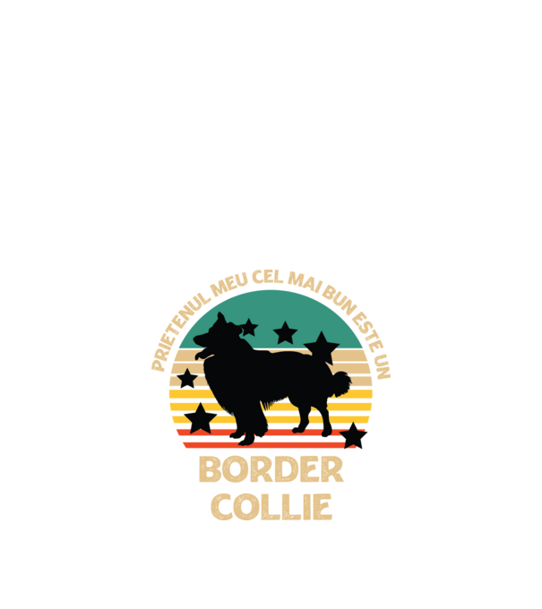 Prietenul meu cel mai bun este un border collie model negru pe tricou