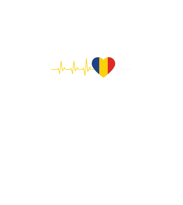 România heartbeat model negru pe tricou