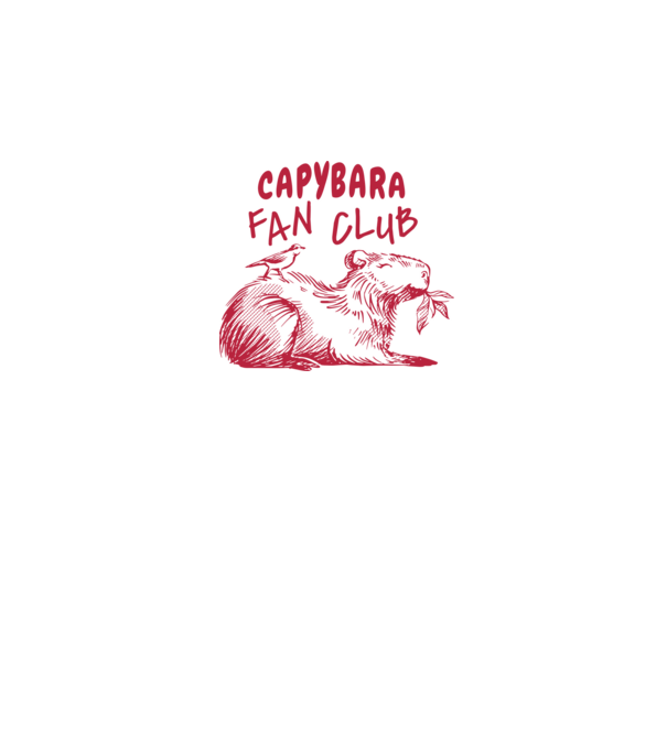 Capybara fan club model alb pe tricou