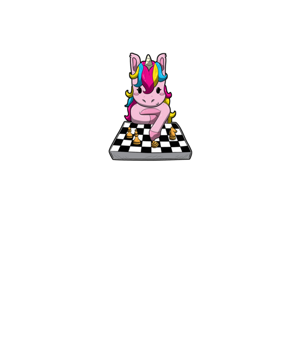 Chessicorn model negru pe tricou