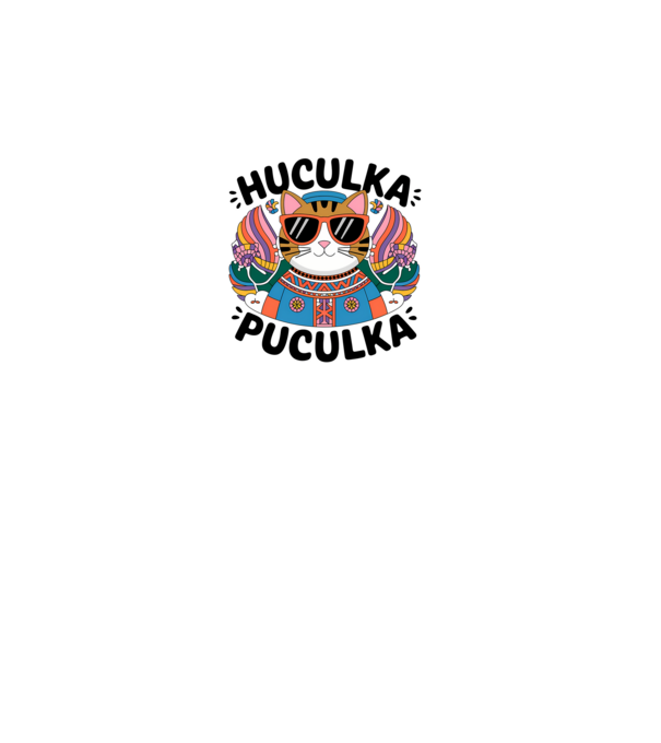 Huculka Puculka pisică 3 model gri pe tricou