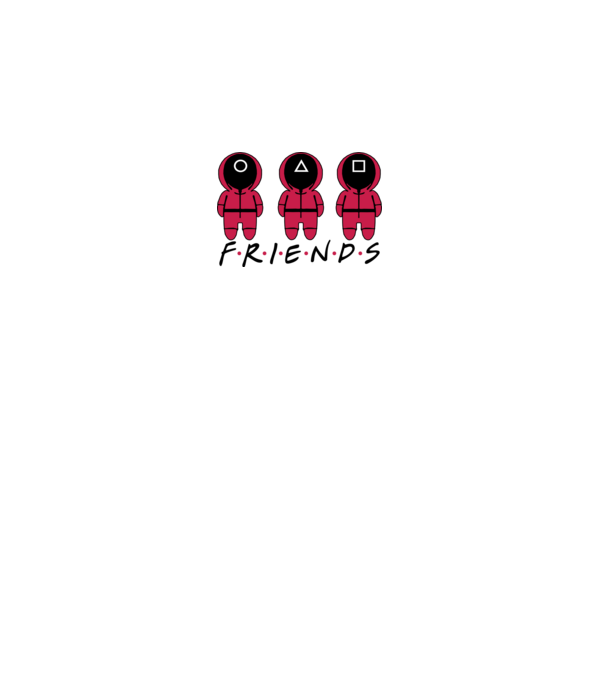 squid game friends model alb pe tricou