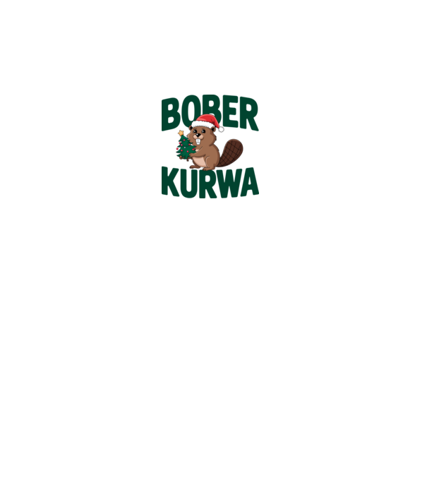 Bober kurwa xmas model alb pe tricou