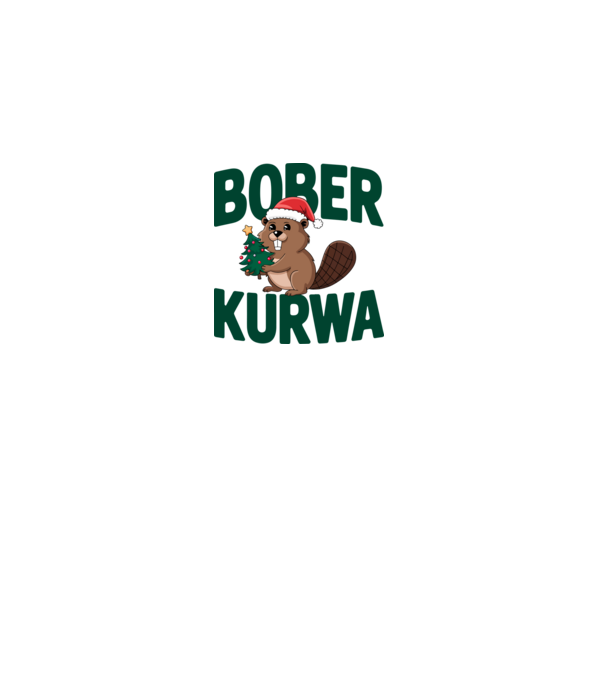 Bober kurwa xmas model alb pe tricou