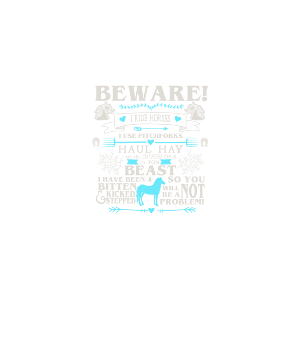 Beware i ride horses model negru pe tricou