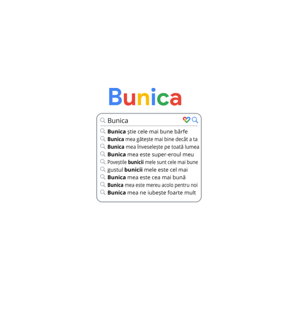 căutare Google Bunica model negru pe tricou