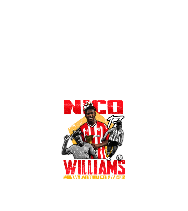 Nico Williams tribute model alb pe tricou
