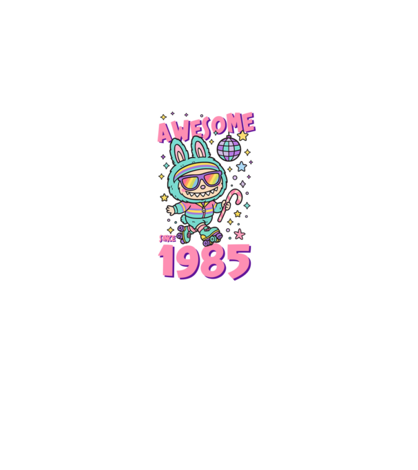 Awesome since 1985 - Labubu model negru pe tricou