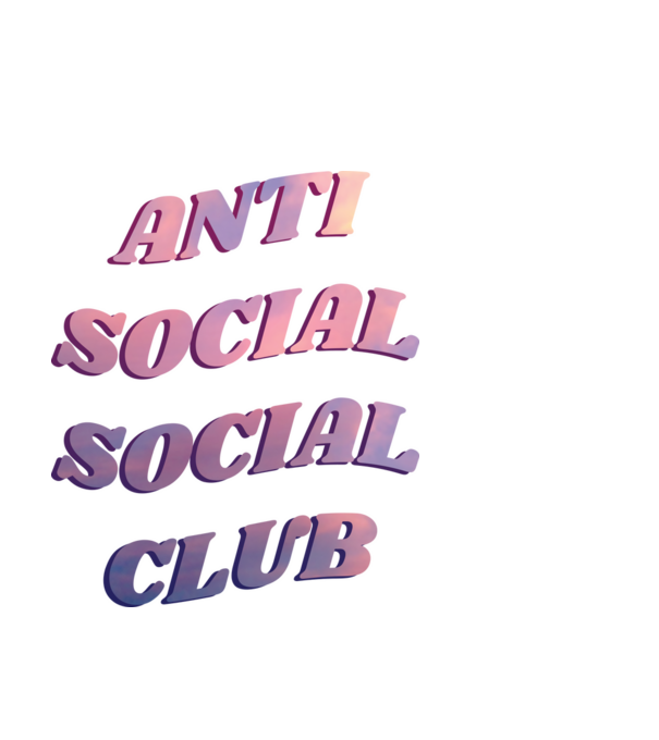 Anti social social club pink model alb pe tricou