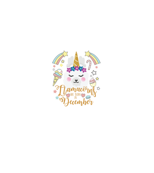 Llamacorns are born in December model alb pe tricou