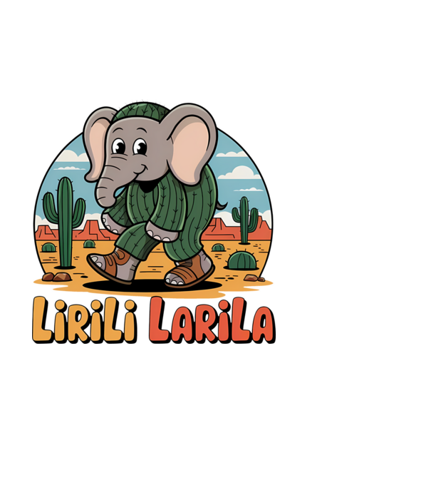 Lirili Larila model alb pe tricou