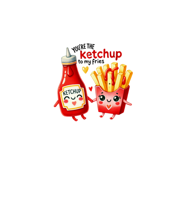 Ketchup to my Fries model alb pe tricou