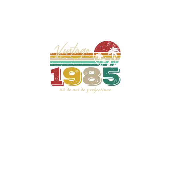 VINTAGE 1985 model negru pe tricou