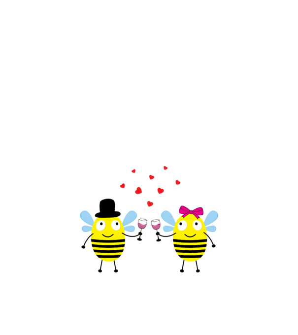 Bee Love model alb pe tricou