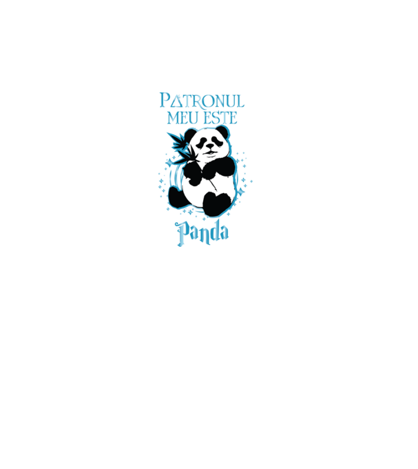 Patronul meu este PANDA model turcoaz pe tricou