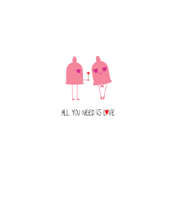 All you need is love model alb pe tricou