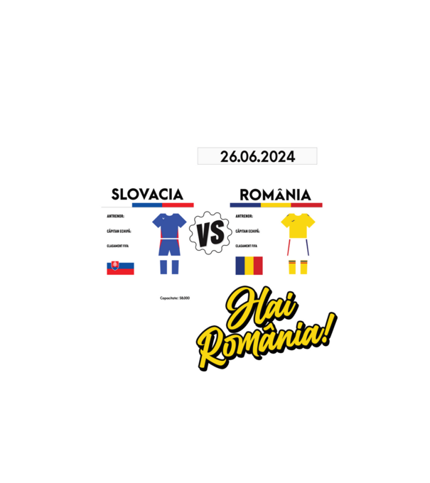 SLO-ROU euro 2024 calendar model alb pe tricou