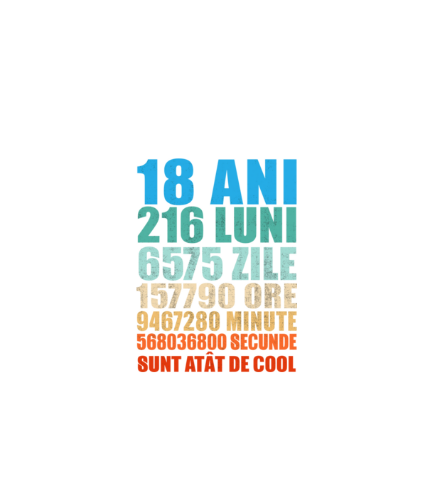 De 18 ani - luni - zile - ore - minute - secunde - sunt atât de cool model negru pe tricou