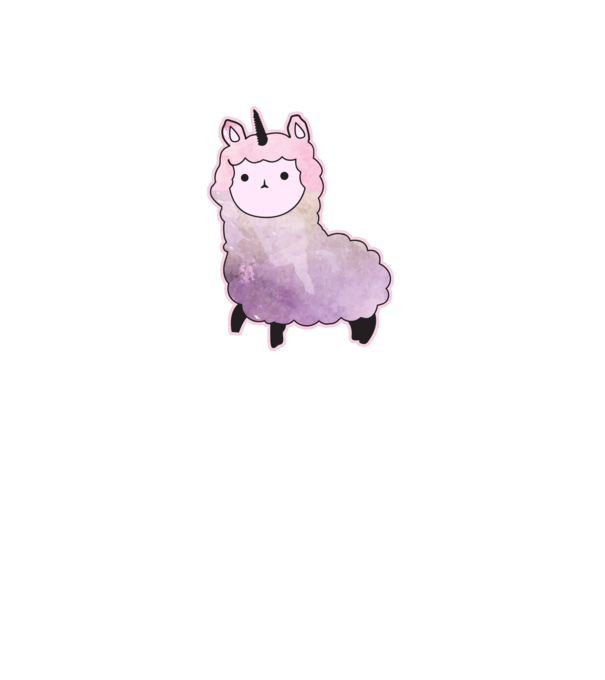 Llamacorn cutie model negru pe tricou