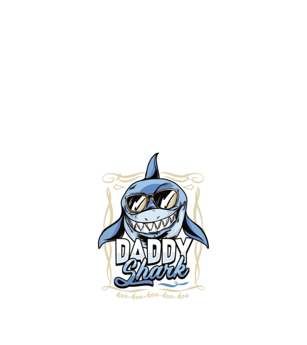 Daddy Shark model negru pe tricou