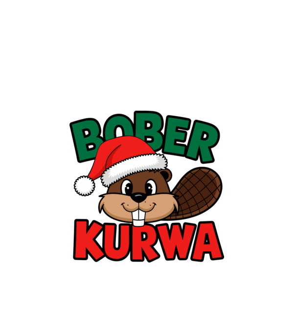 Bober kurwa xmas model alb pe tricou