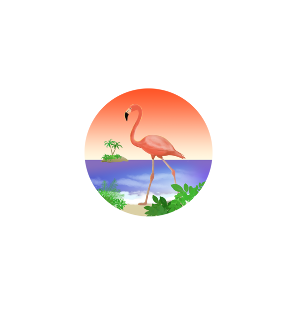 Flamingo model alb pe tricou