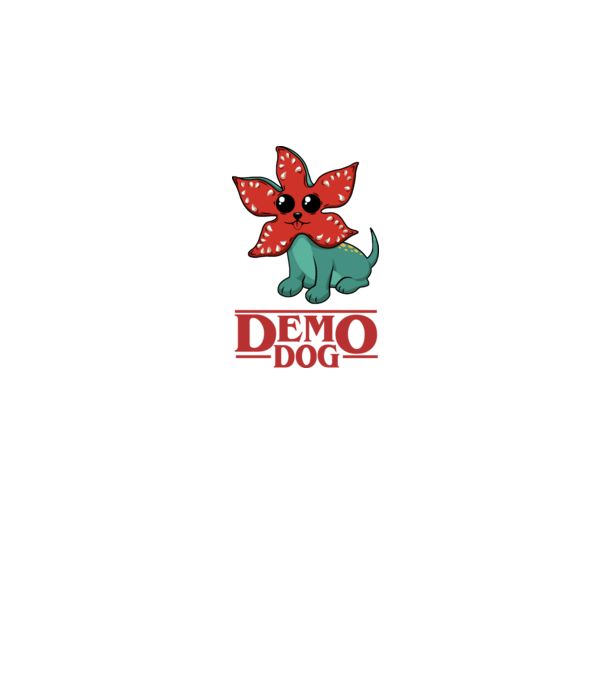 cute demodog model negru pe tricou