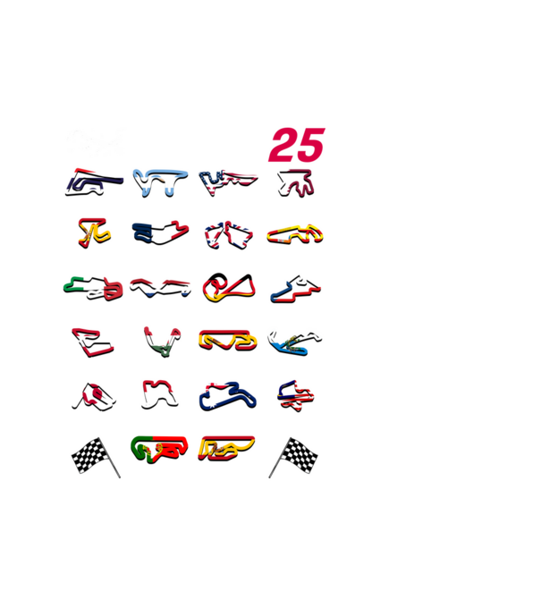 MOTOGP 25 CALENDAR Negru model alb pe tricou
