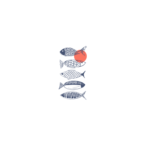 Fish model alb pe tricou