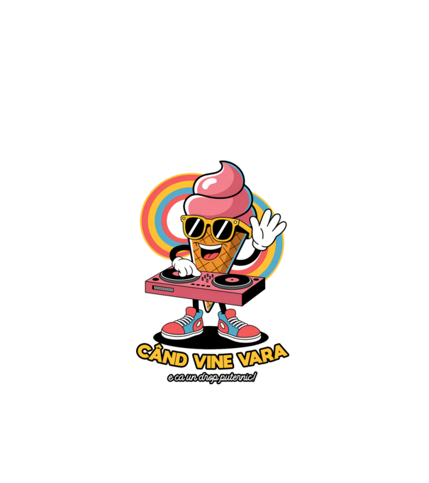 Când vine vara, e ca un drop puternic! model alb pe tricou